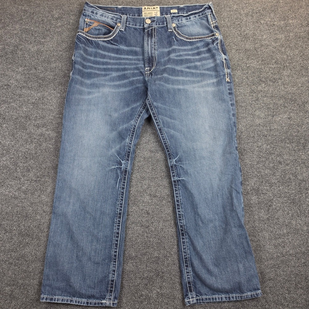 Ariat M4 Relaxed Coltrane Boot Cut Jeans Men's 38x30 Dark Wash Denim 10017511